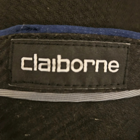 Claiborne Mens Flat Front Wool Blend Navy Blue Dress Pants. 38x22 - Picture 6 of 8